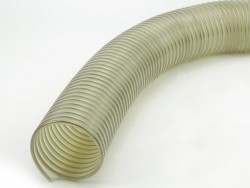 Industrial polyurethane hoses reinforced with spring steel wire for gravitational and pneumatic transportaion systems
