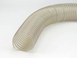 Vyztužené PU flexibilní hadice na vysávání a transport silně abrasivních materiálů. 
