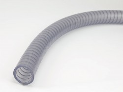 Suction and transport flexible hose made of PVC reinforced with steel wire