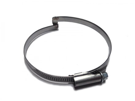 Worm-gear hose clamp with bridge dn 125 mm