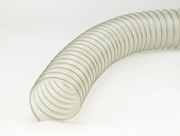 Industrial hoses for extraction of shavings and wood dust in furniture industry and woodworking. Wall thickness 0,5 mm.