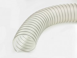 Flexibilní hadice pro odsávání v potravinářském průmyslu PUR Folie SP o tl. stěny 0,5 mm.